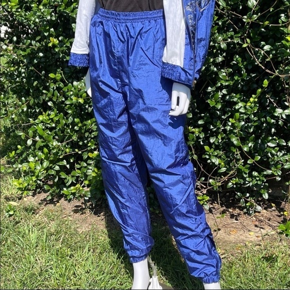 VINTAGE Chaver Graphic Print Royal Blue Parachute Ski Jacket & Pants - Picture 11 of 15